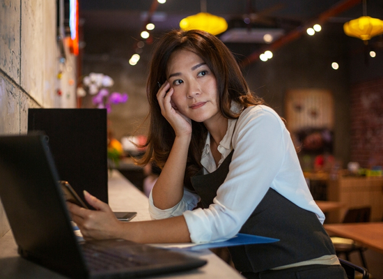 Worried restaurant owner